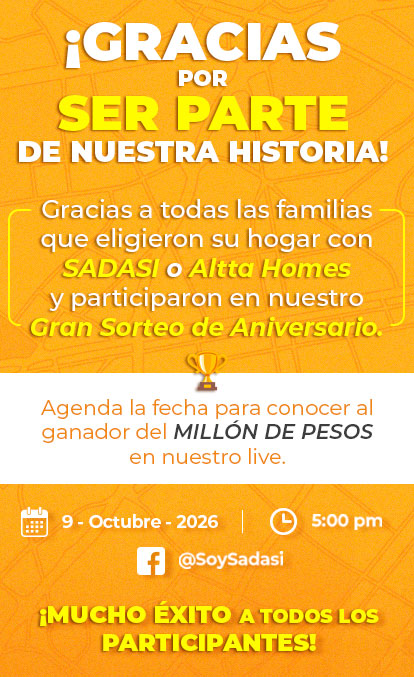 Celebra con Sadasi sus 50 años y participa para ganar un millón de pesos